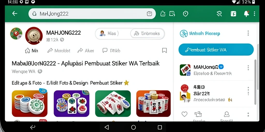 Tampilan antarmuka pembuat stiker MAHJONG222 yang mudah digunakan.
