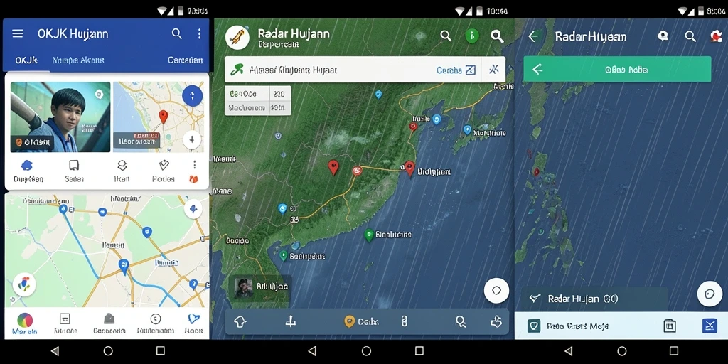 Tampilan antarmuka aplikasi Radar Hujan yang informatif dan mudah digunakan.