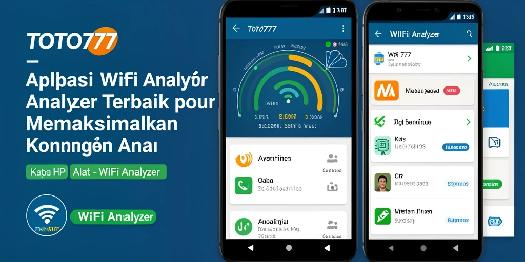 Antarmuka aplikasi TOTO777 yang menunjukkan analisis jaringan WiFi.